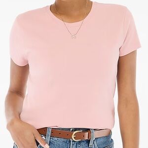 J. Crew - Pink Fine Rib Cotton Tee